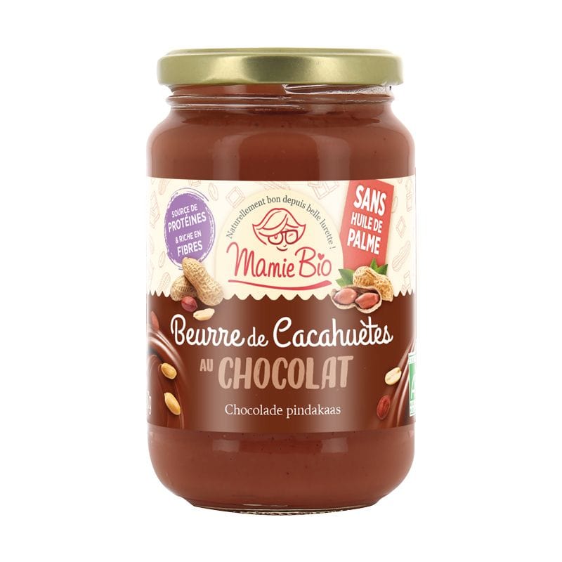 Beurre de cacahuètes au chocolat - 350g Mamie Bio vrac-zero-dechet-ecolo-saint-andre-cubza