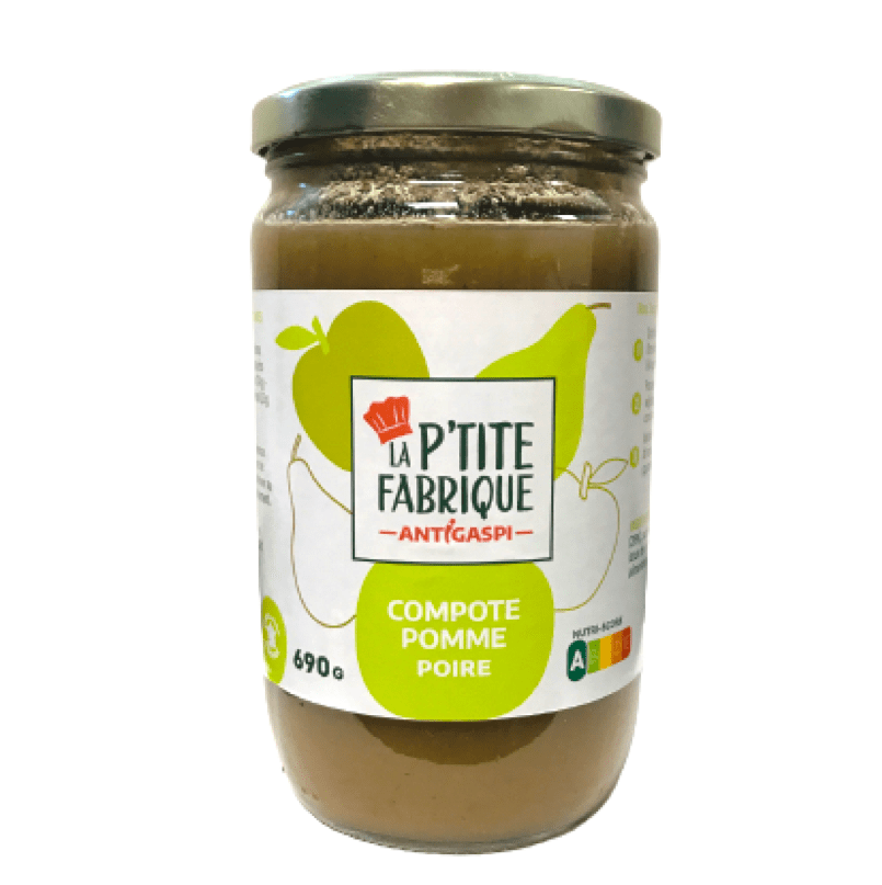 Compote Pomme - Poire issue de l'Anti Gaspi (690g) - BIO La P'tite Fabrique - Anti Gapsi vrac-zero-dechet-ecolo-saint-andre-cubza