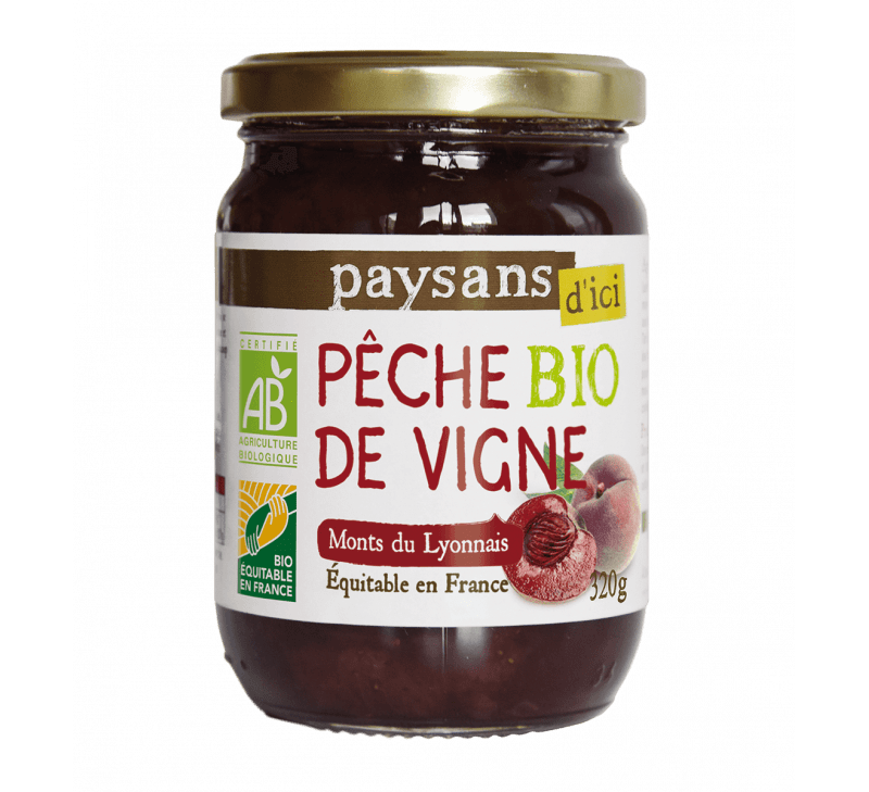 Confiture de pêches de vigne BIO - 320g Ethiquable vrac-zero-dechet-ecolo-toulouse