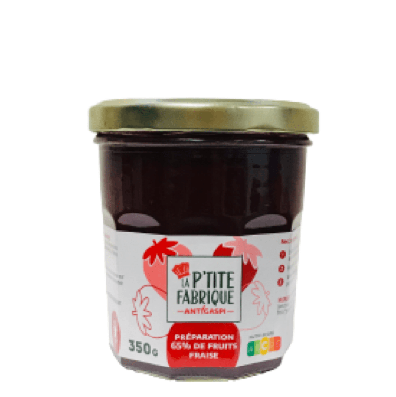 Confiture / Préparation 65% de fraise (350g) La P'tite Fabrique - Anti Gapsi vrac-zero-dechet-ecolo-saint-andre-cubza