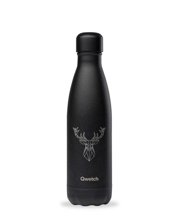 Gourde Animal Tattoo Cerf en inox - 500ml Qwetch vrac-zero-dechet-ecolo-saint-andre-cubza