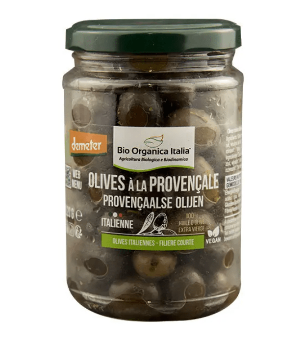 Olives noires entières à l'huile à la provençale BIO - 220g Bio organica vrac-zero-dechet-ecolo-saint-andre-cubza