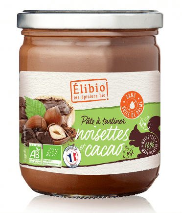 Pâte à tartiner ELIBIO noisettes et cacao (400g) - BIO Élibio vrac-zero-dechet-ecolo-saint-andre-cubza