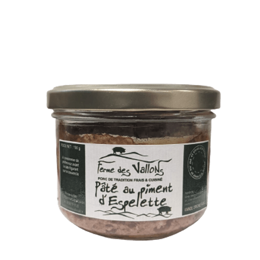 Pâté au piment d'Espelette (190g) Ferme des Vallons vrac-zero-dechet-ecolo-saint-andre-cubza