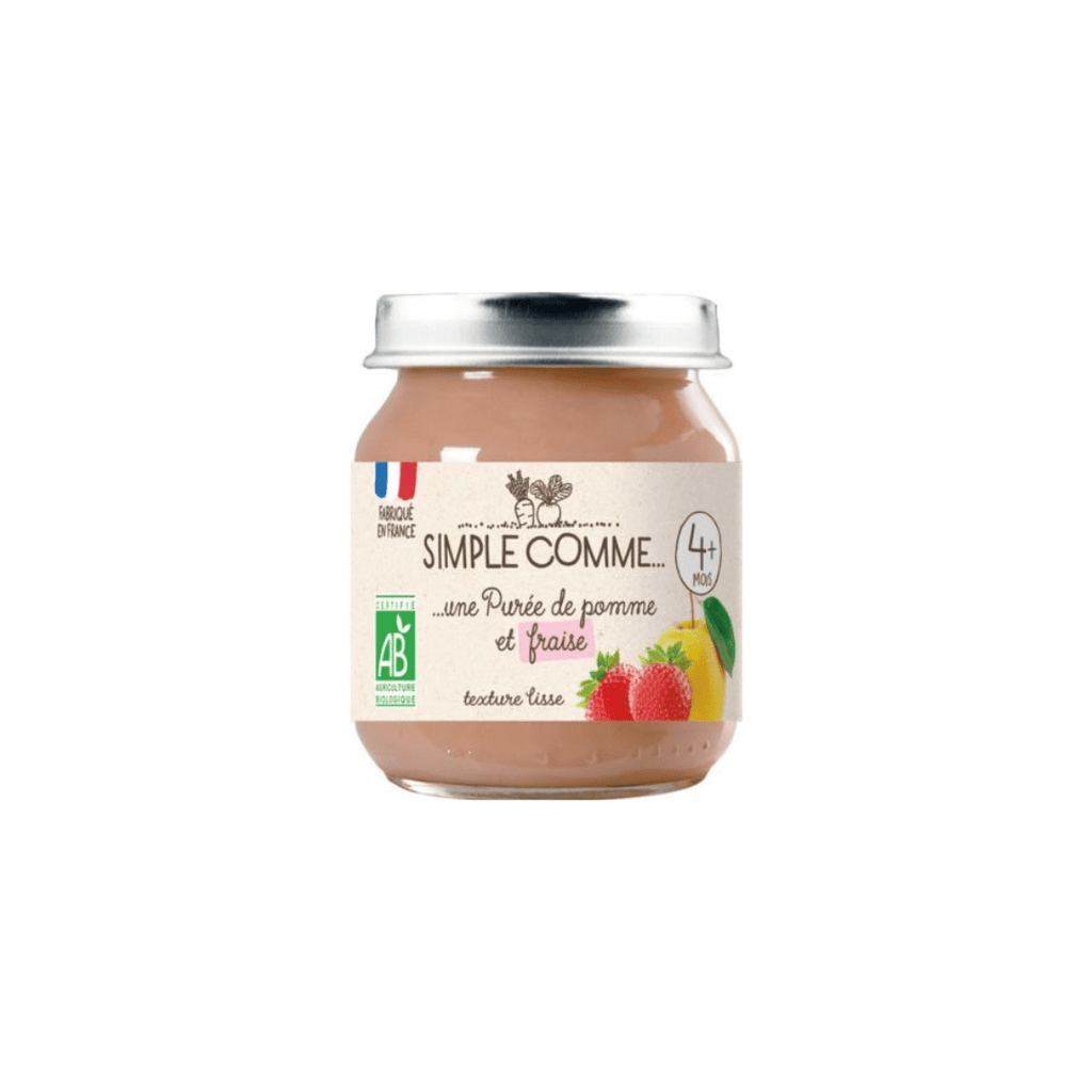 Pot bébé 4 mois pomme fraise BIO - 125g Simple comme vrac-zero-dechet-ecolo-toulouse