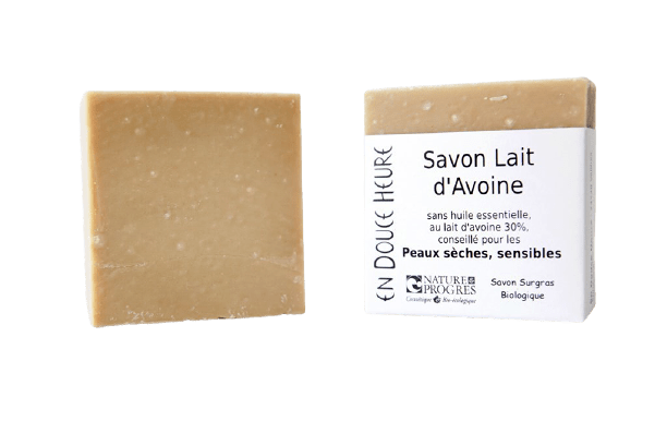 Savon surgras Lait d'Avoine - PEAUX SENSIBLES & CHEVEUX (100g) En Douce Heure vrac-zero-dechet-ecolo-saint-andre-cubza