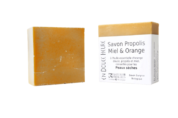 Savon surgras Propolis, Miel & Orange - PEAUX SÈCHES (100g) En Douce Heure vrac-zero-dechet-ecolo-saint-andre-cubza