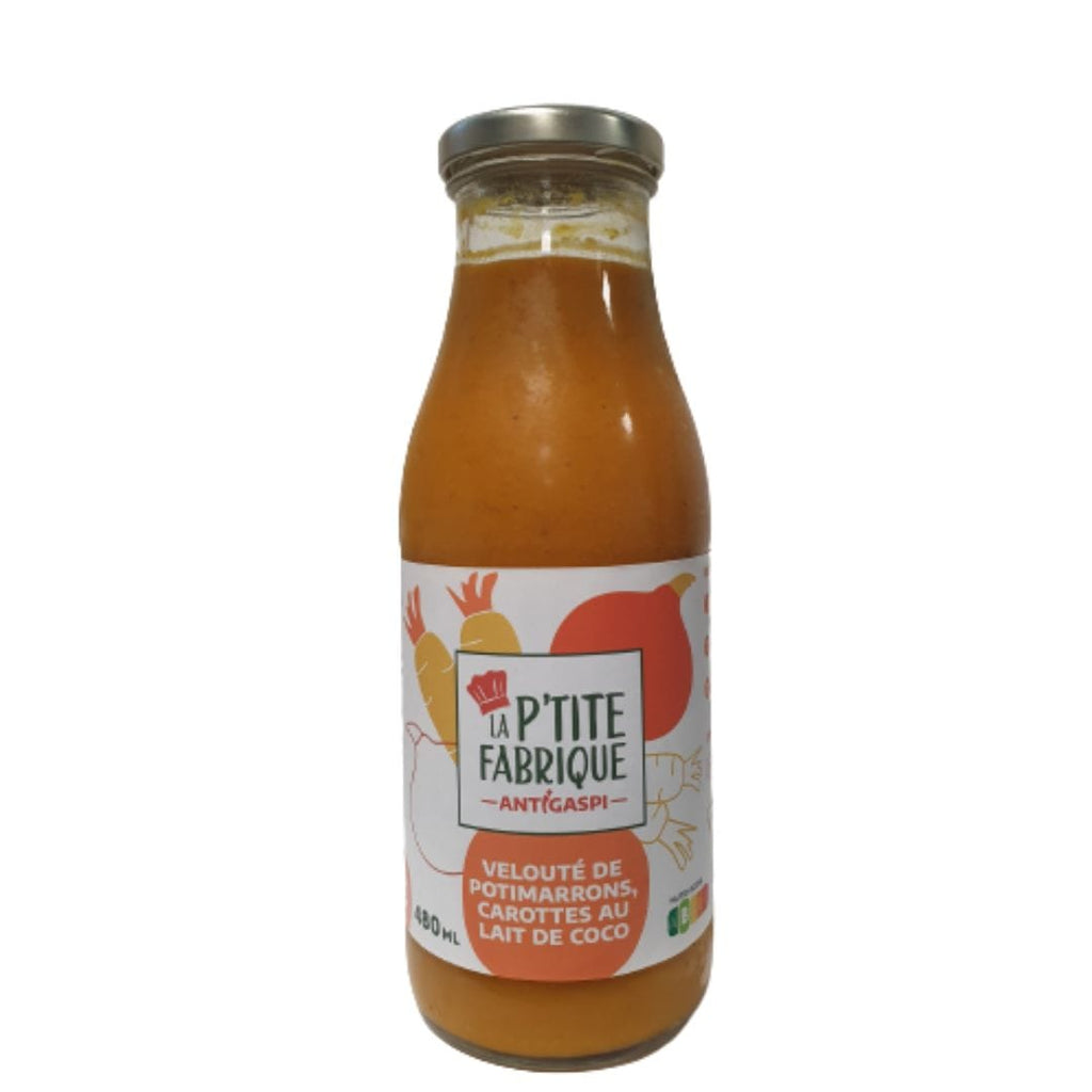 Velouté de potimarrons et de carottes au lait de coco (480mL) La P'tite Fabrique - Anti Gapsi vrac-zero-dechet-ecolo-saint-andre-cubza